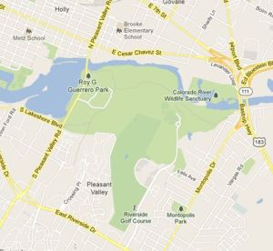 Volunteers will meet at 9 a.m. Saturday for a cleanup at Roy G. Guerrero Colorado River Park. Click to enlarge. (Photo from Google.)